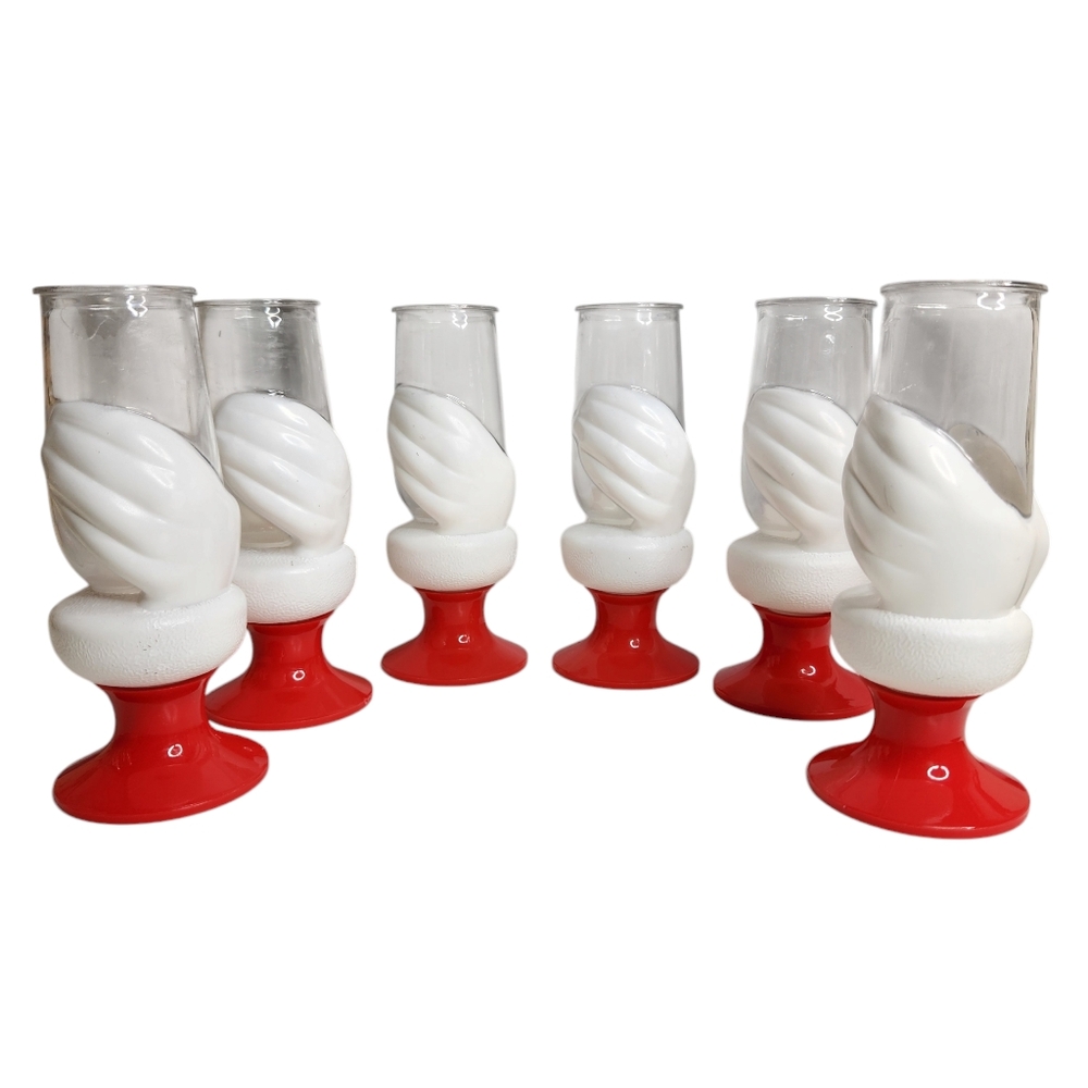 Santa Clause Plastic Drinking Cups Party Christmas Lot of 6